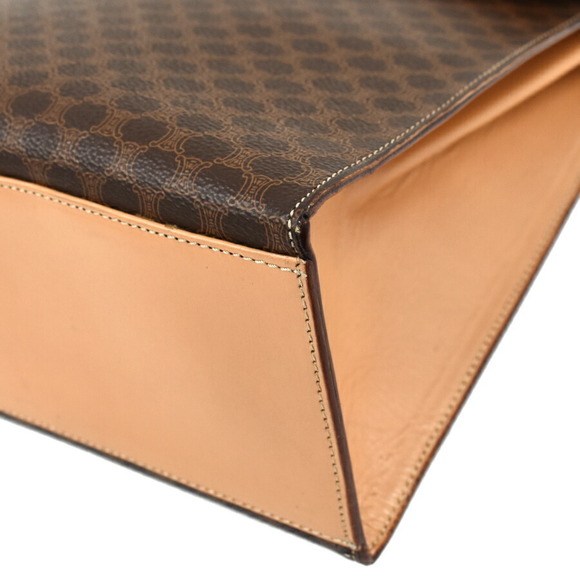 Celine Macadam Leather Handbag Brown - Picture 5 of 9